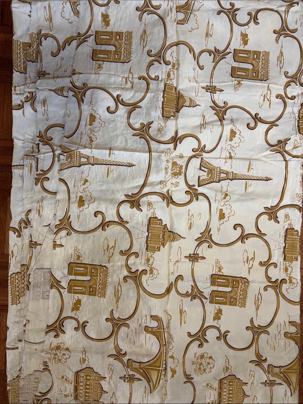 Fabric 53” x 348” Parisian Satin-Look Curtain & Decor Fabric